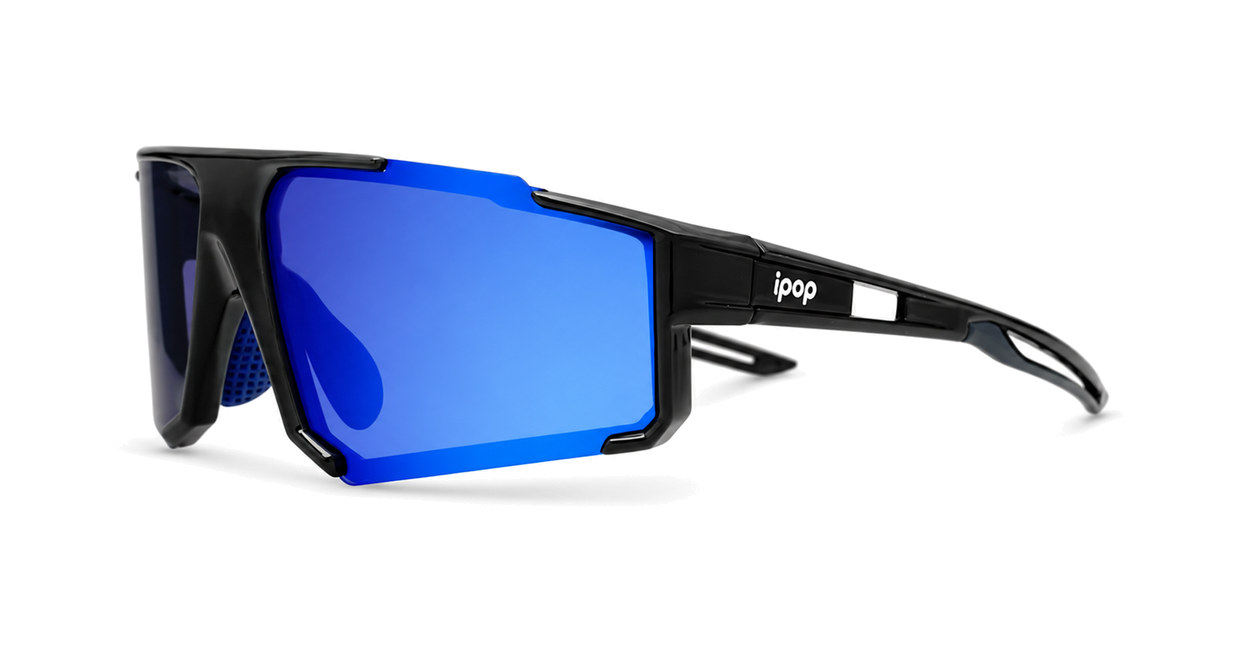 Rouge wraparound sports sunglasses with vented temples and shield lenses