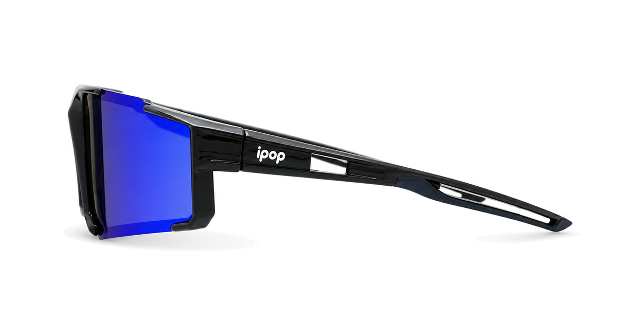 Rouge wraparound sports sunglasses with vented temples and shield lenses