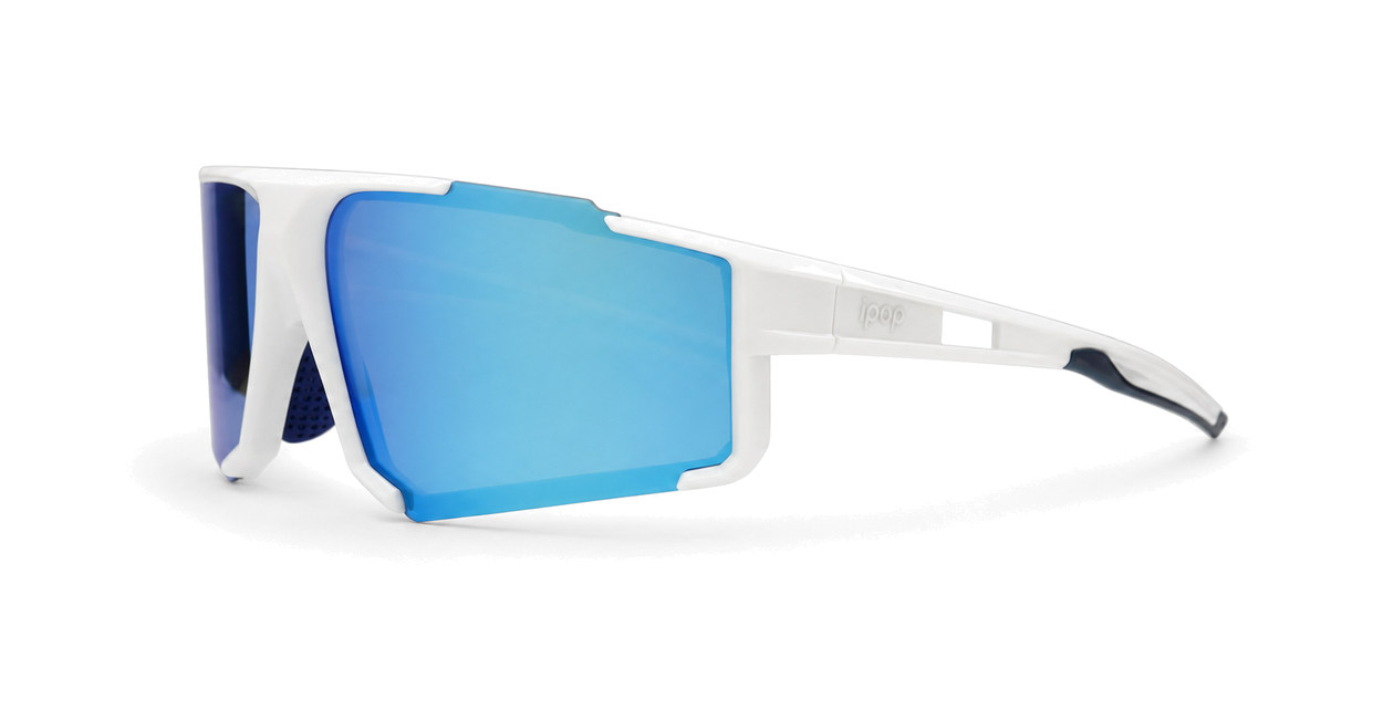 Rouge wraparound sports sunglasses with vented temples and shield lenses