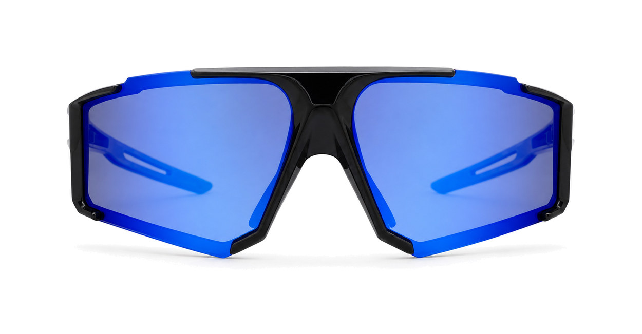 Rouge wraparound sports sunglasses with vented temples and shield lenses