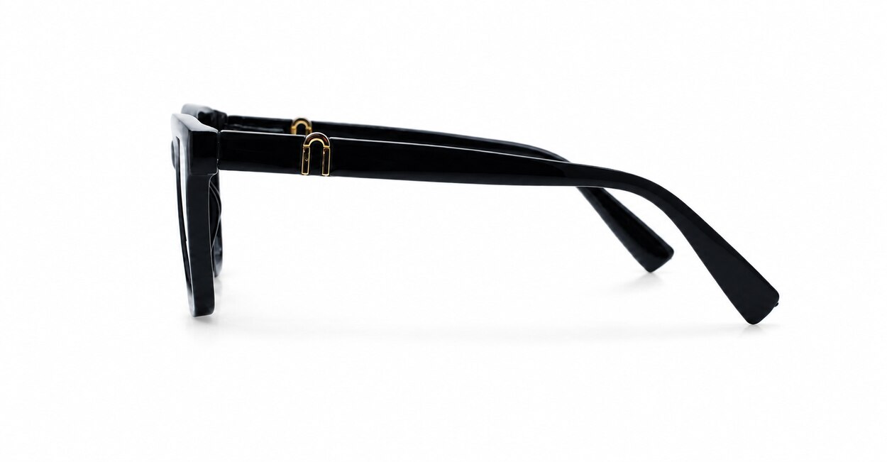 Womens blue light glasses NZ with soft square frame and gold temples