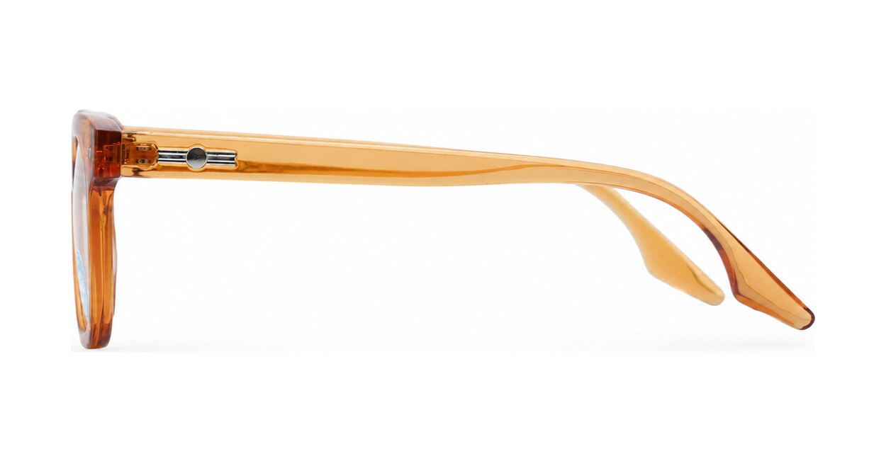 Clear lens rounded-square blue light glasses BL3973 with silver pin detailing