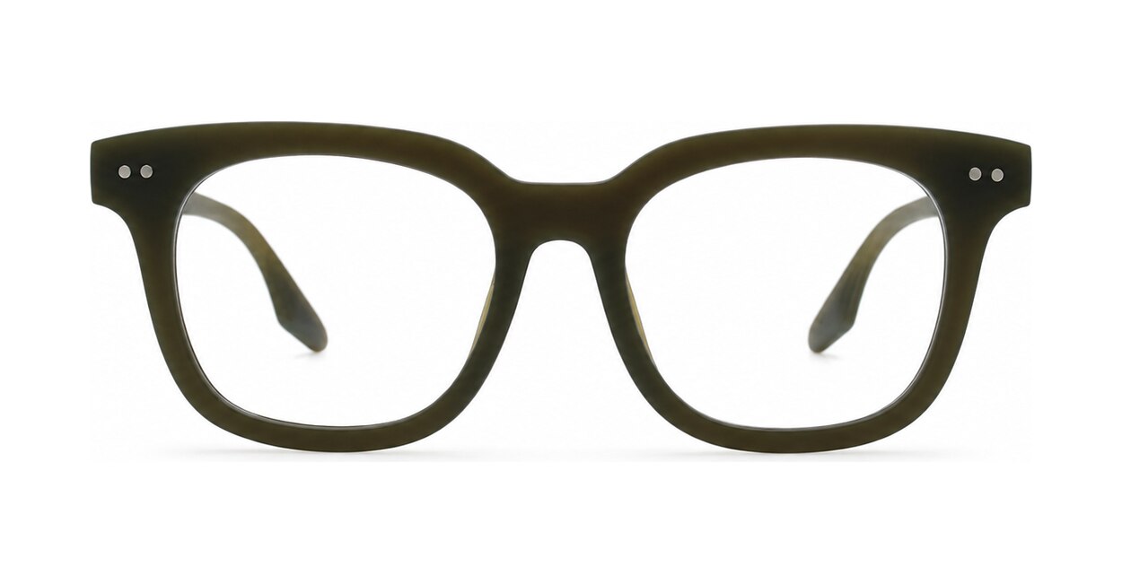Clear lens rounded-square blue light glasses BL3973 with silver pin detailing