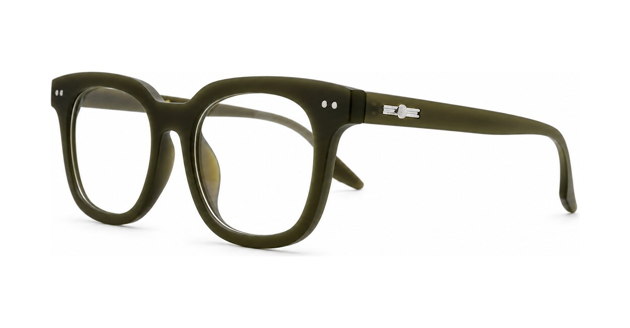 Clear lens rounded-square blue light glasses BL3973 with silver pin detailing