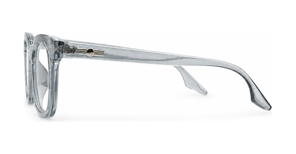 Clear lens rounded-square blue light glasses BL3973 with silver pin detailing