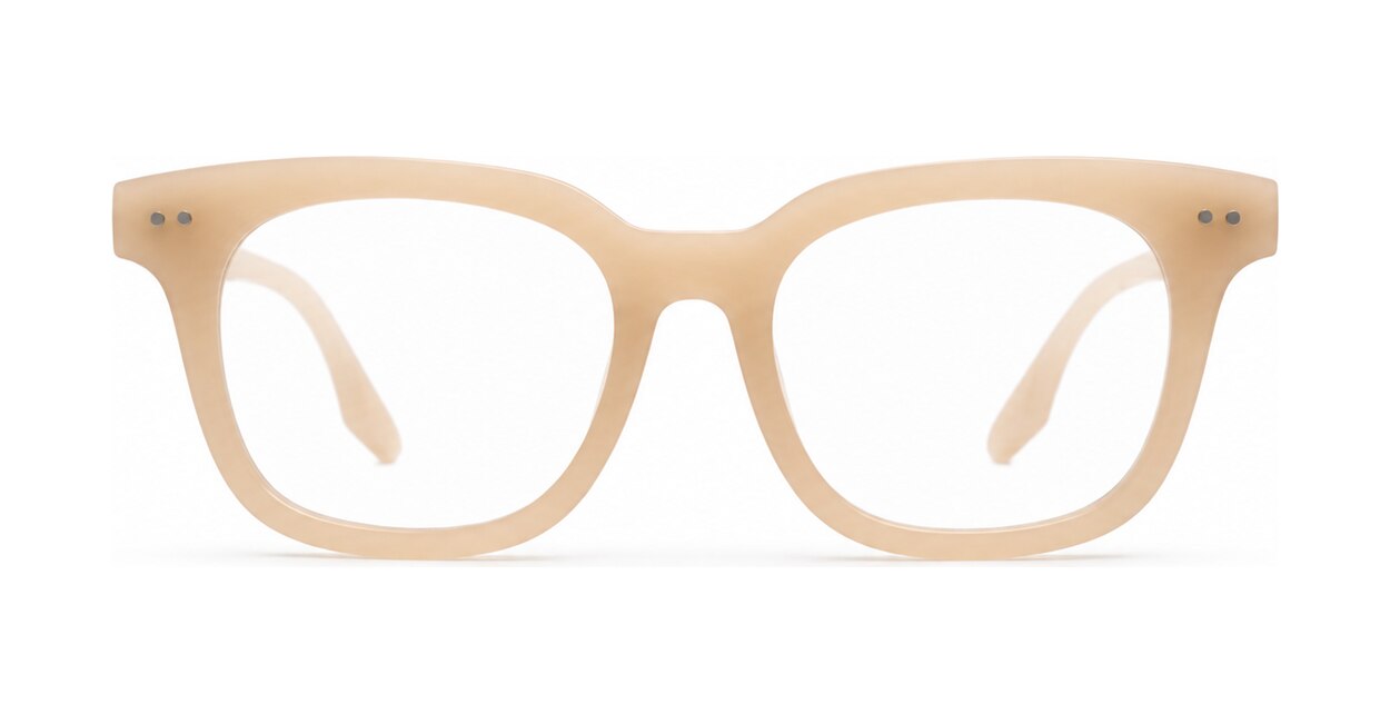 Clear lens rounded-square blue light glasses BL3973 with silver pin detailing
