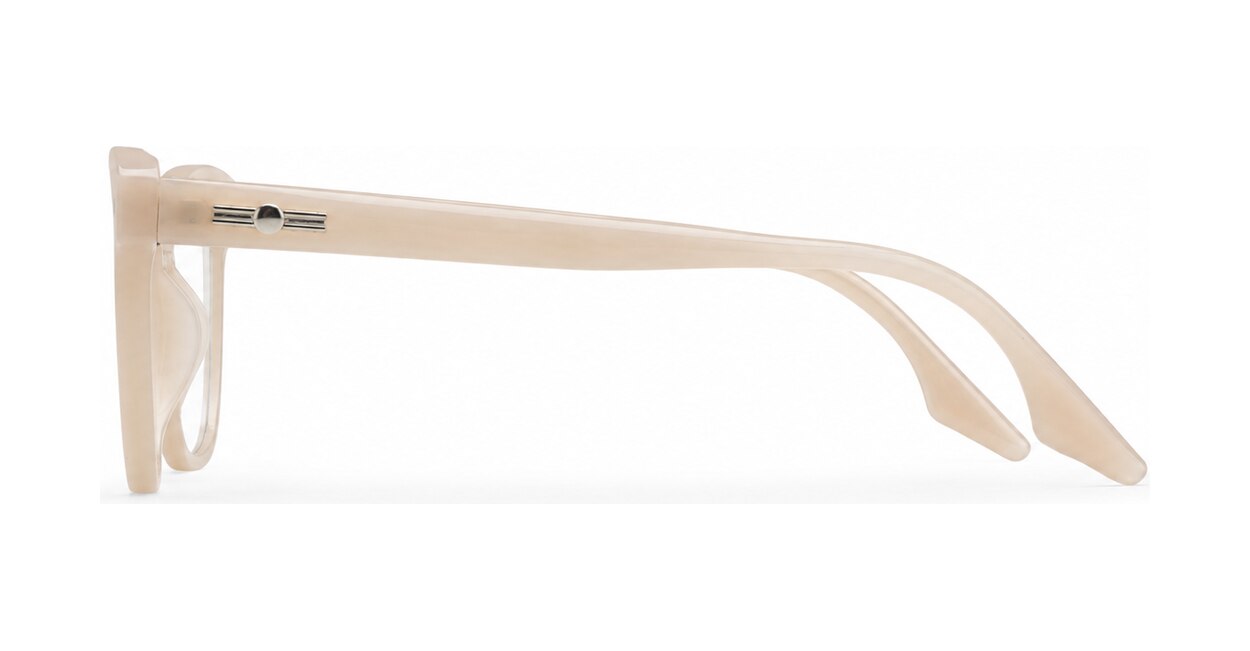 Clear lens rounded-square blue light glasses BL3973 with silver pin detailing