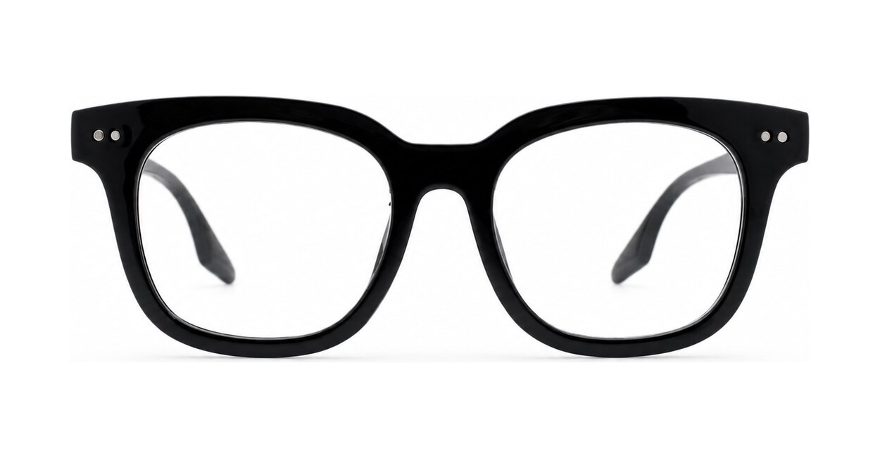 Clear lens rounded-square blue light glasses BL3973 with silver pin detailing