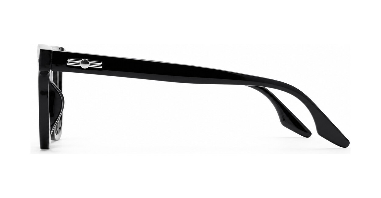 Clear lens rounded-square blue light glasses BL3973 with silver pin detailing