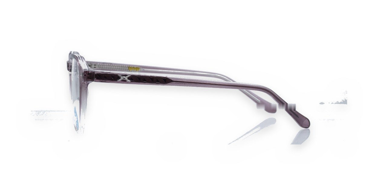 gradient translucent TR90 blue light glasses BL28057 with silver temple accents