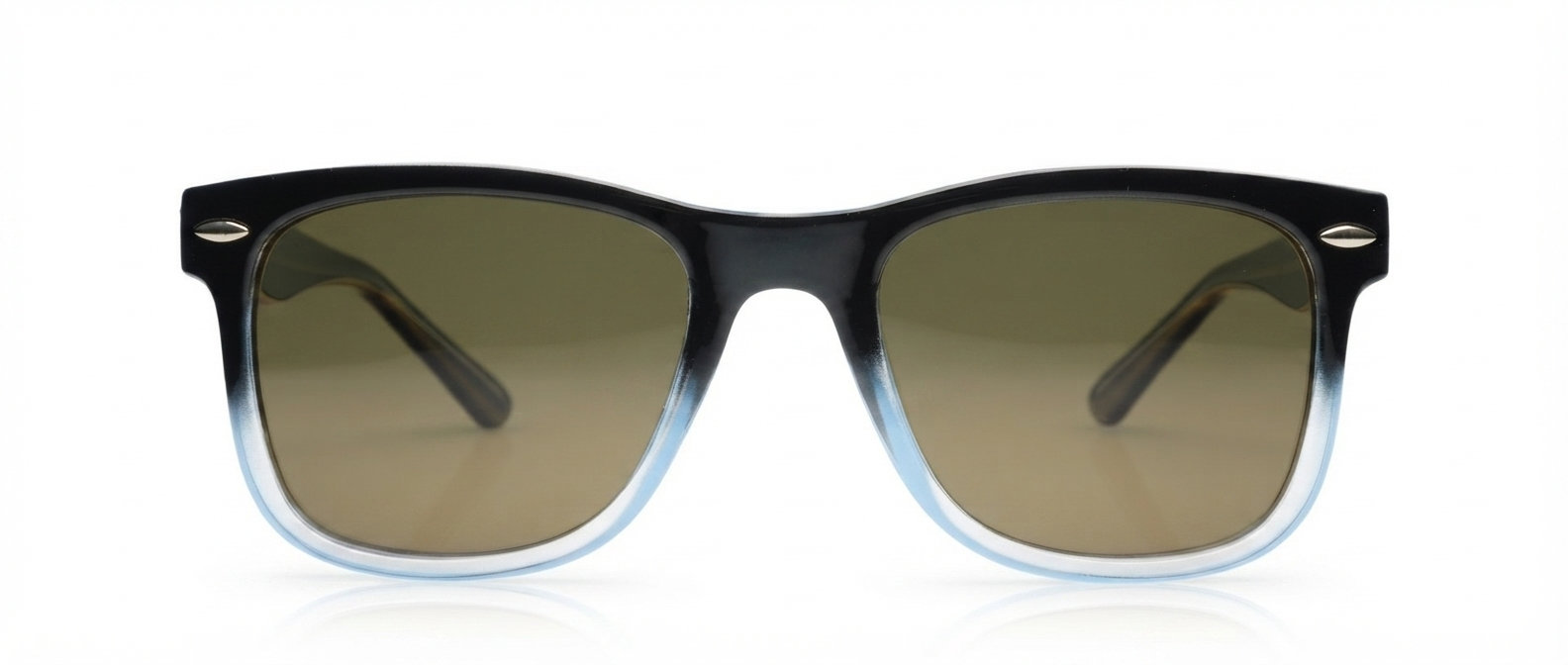 Maui Black wayfarer polarised sunglasses with black gradient frames superdark grey lenses and inner core wire temples