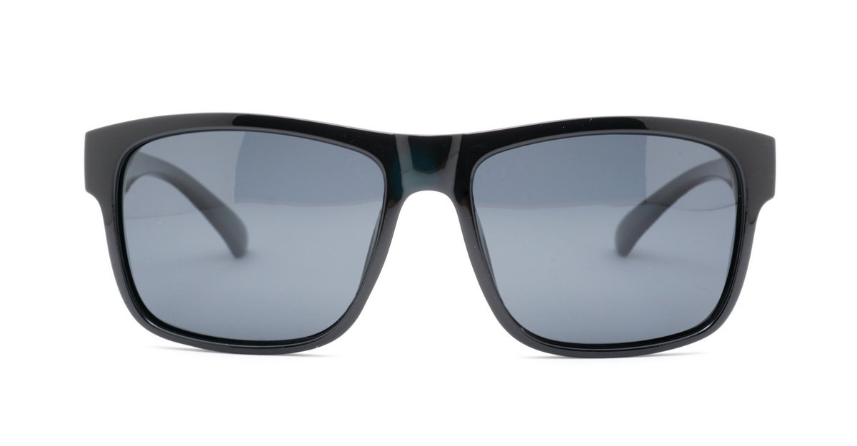 Men's polarised soft curve wrap sunglasses with textured embossed metal temple detailing