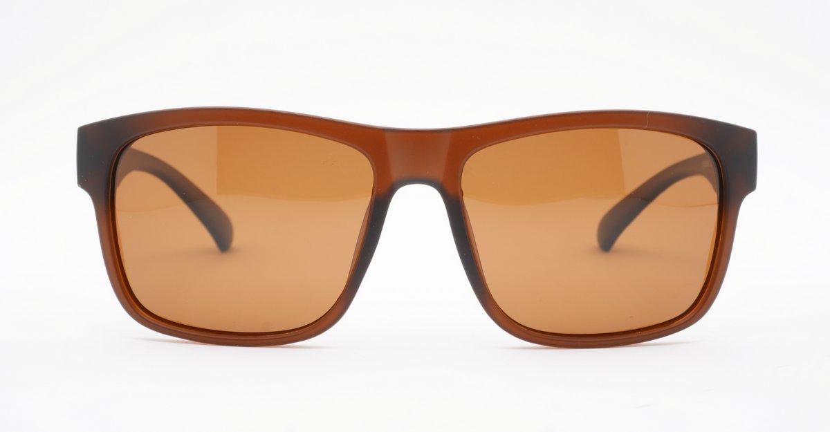 Men's polarised soft curve wrap sunglasses with textured embossed metal temple detailing