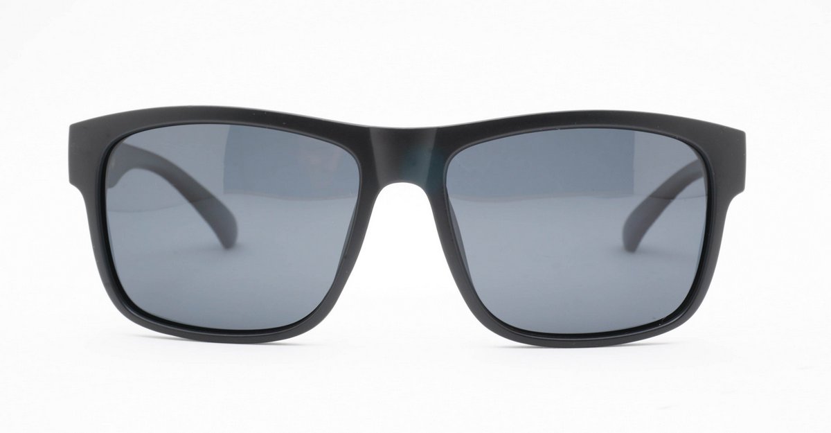 Men's polarised soft curve wrap sunglasses with textured embossed metal temple detailing