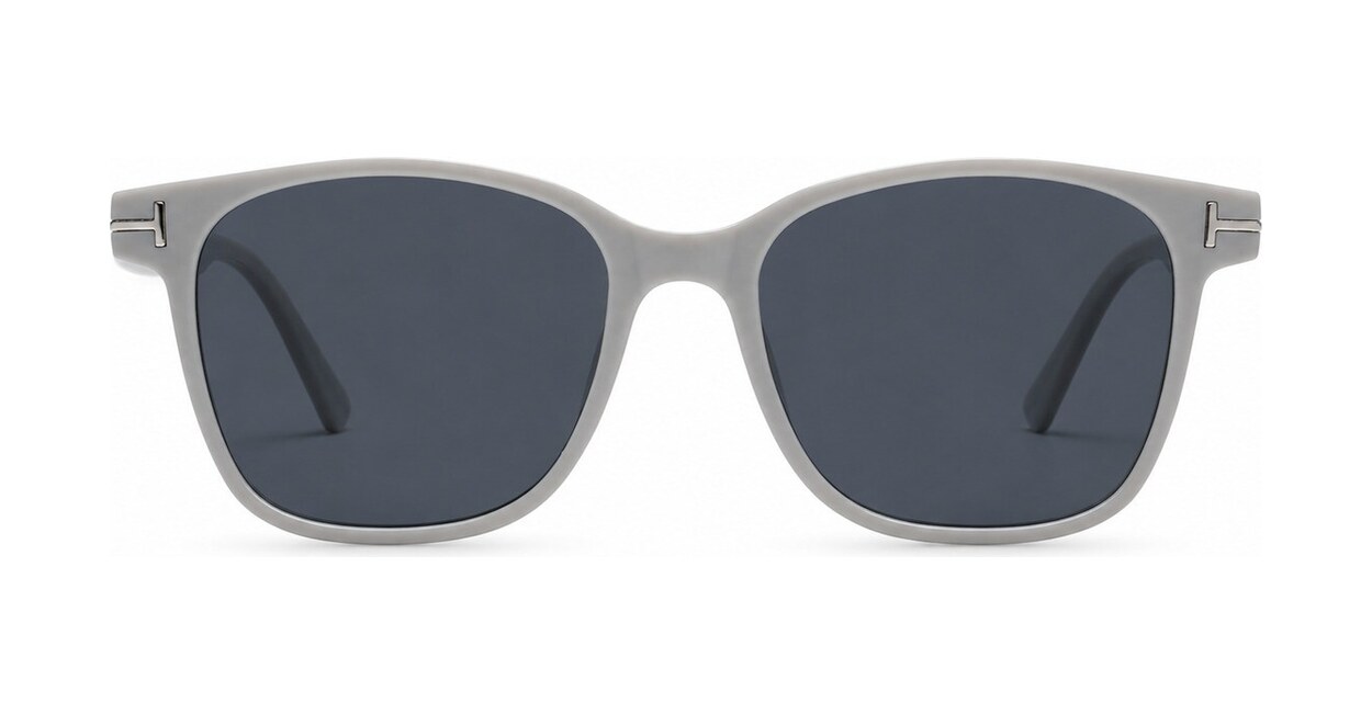 Women's polarised sunglasses with rounded square frame and silver temple inlays
