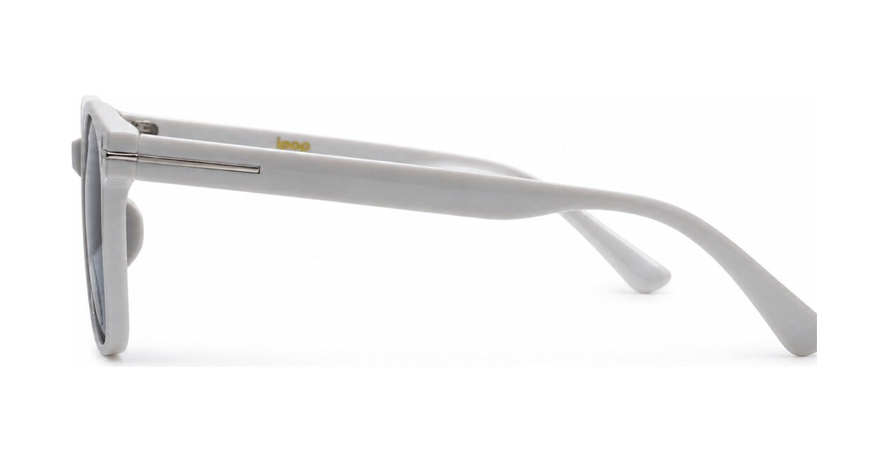 Women's polarised sunglasses with rounded square frame and silver temple inlays