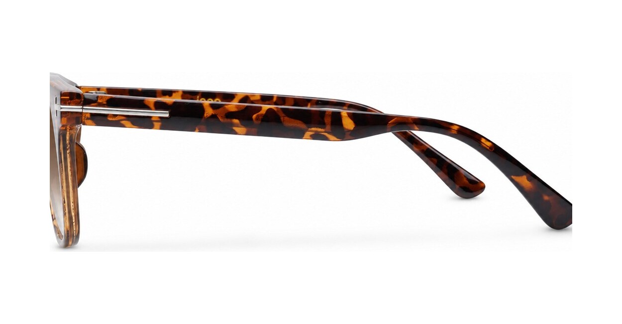 Women's polarised sunglasses with rounded square frame and silver temple inlays