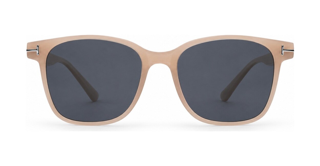 Women's polarised sunglasses with rounded square frame and silver temple inlays