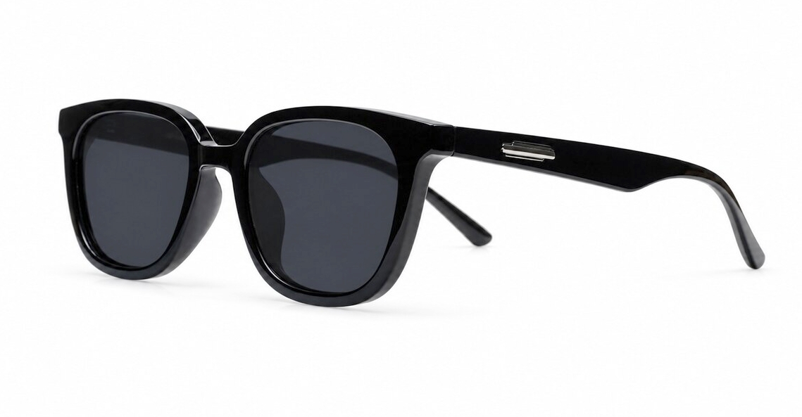 Marlowe women's square polarised sunglasses with silver temple accents