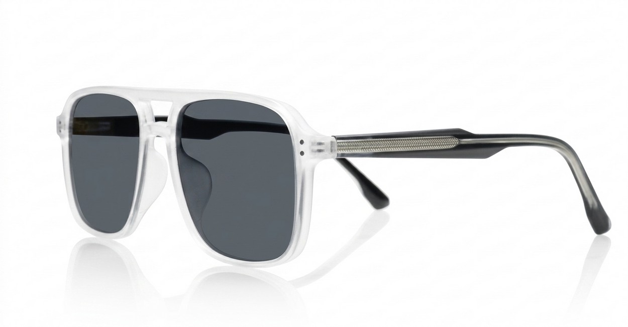 Avatar square aviator polarised sunglasses with superdark lenses and polycarbonate frames