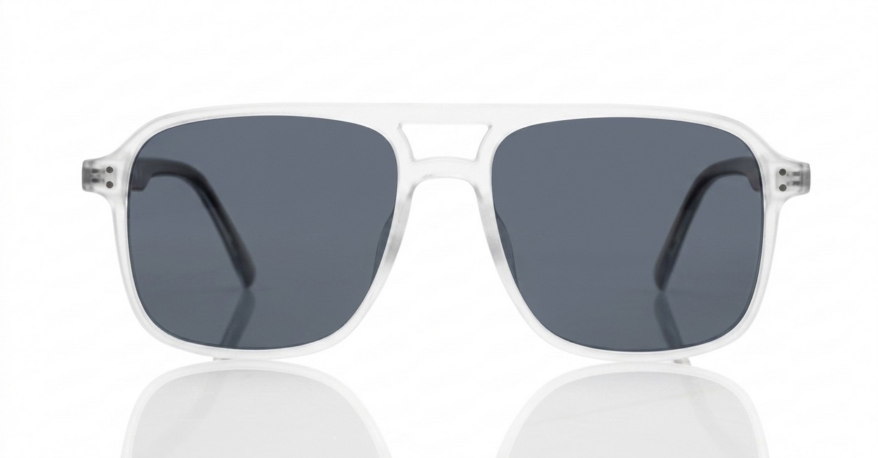 Avatar square aviator polarised sunglasses with superdark lenses and polycarbonate frames