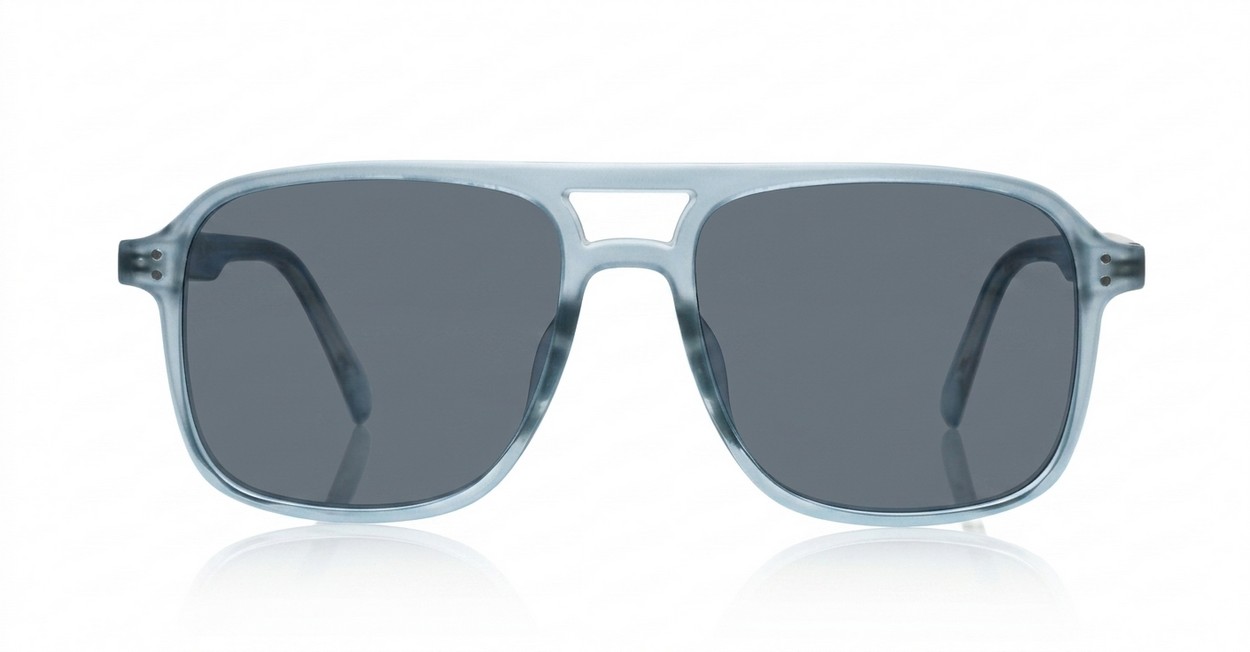 Avatar square aviator polarised sunglasses with superdark lenses and polycarbonate frames