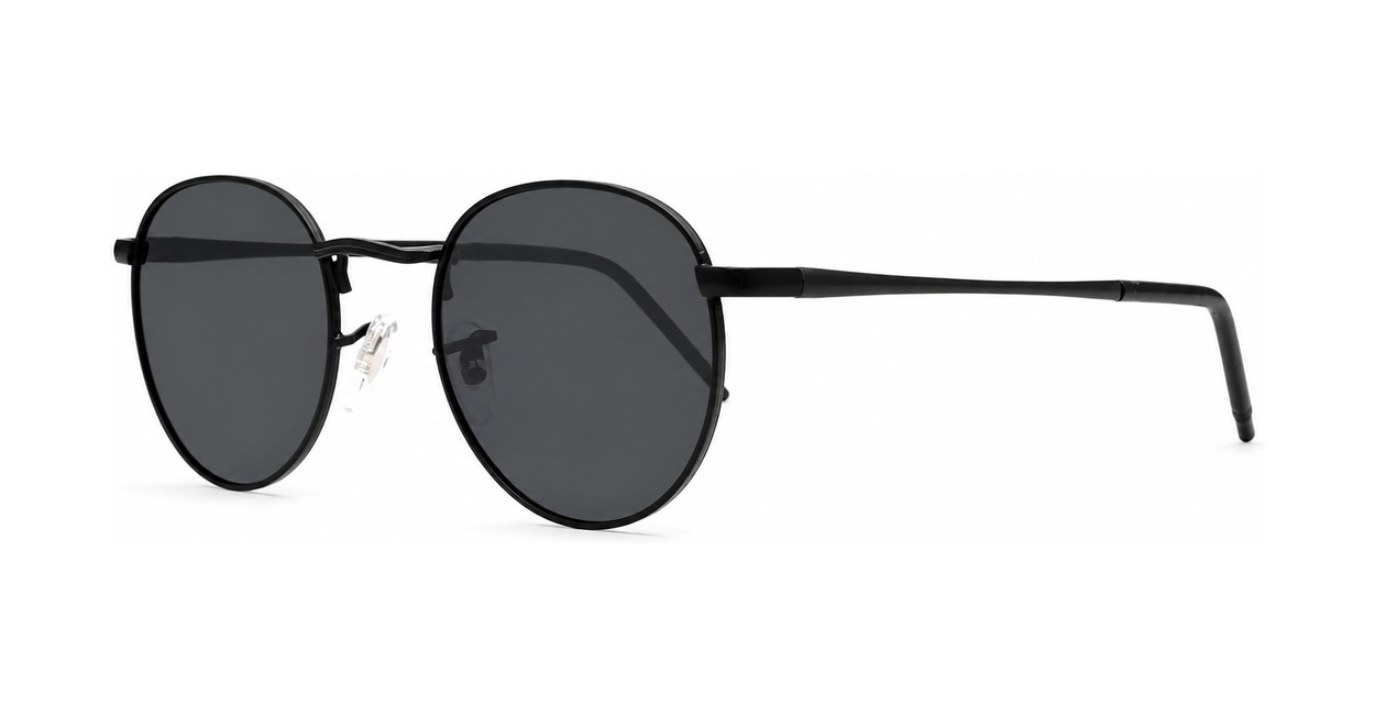 Vintage round teardrop polarised sunglasses with engraved bridge detail