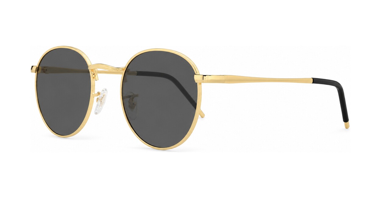 Vintage round teardrop polarised sunglasses with engraved bridge detail
