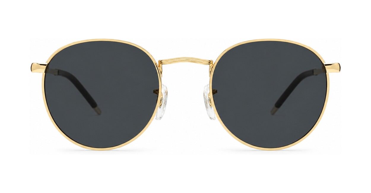 Vintage round teardrop polarised sunglasses with engraved bridge detail
