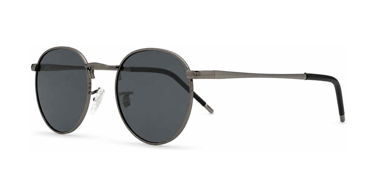 Vintage round teardrop polarised sunglasses with engraved bridge detail