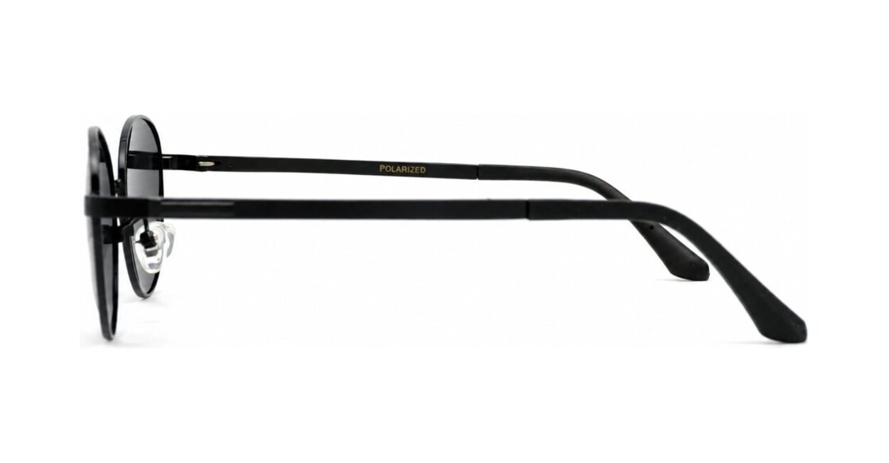 Vintage oval metal frame polarised sunglasses with slim rims