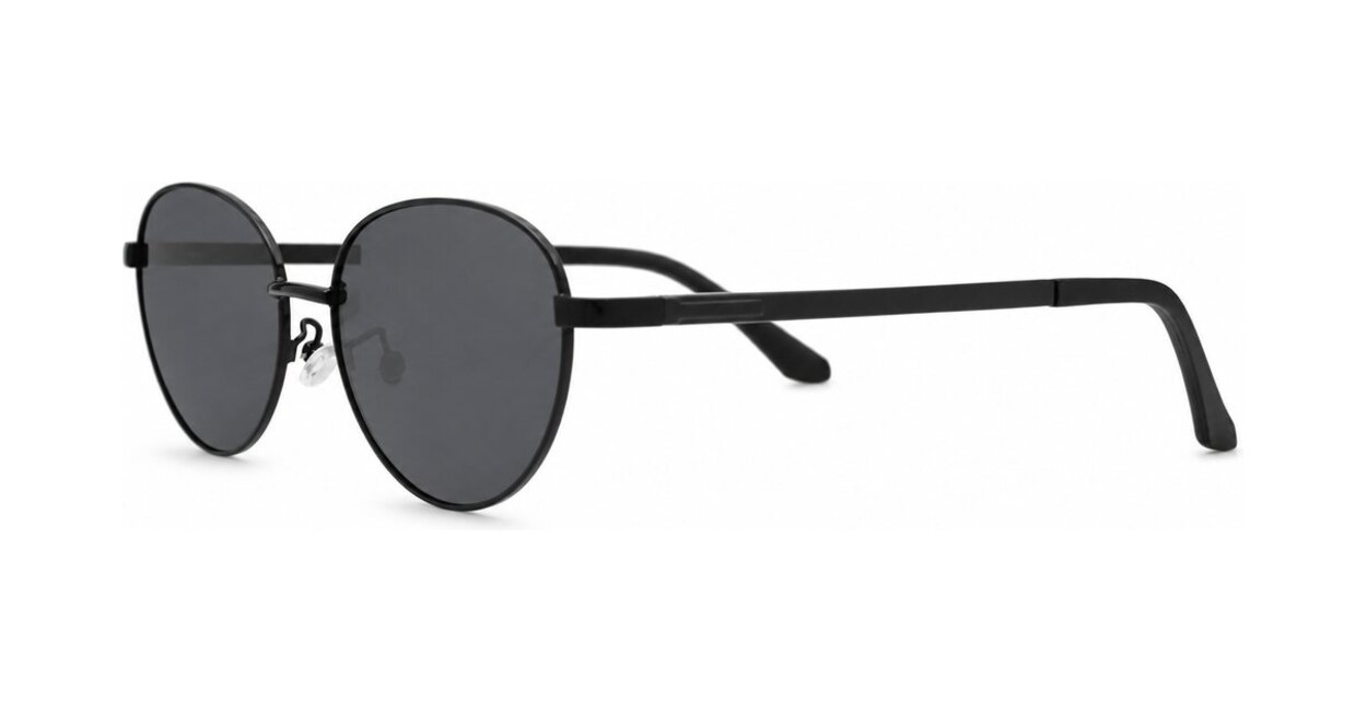 Vintage oval metal frame polarised sunglasses with slim rims