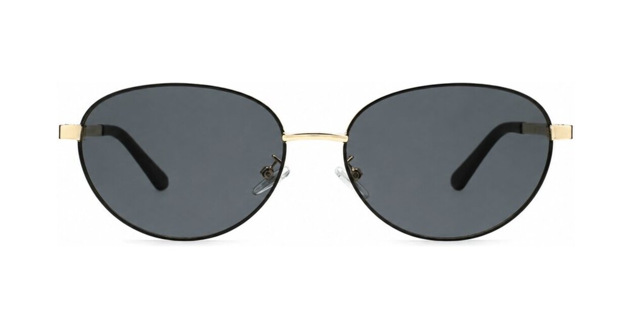 Vintage oval metal frame polarised sunglasses with slim rims