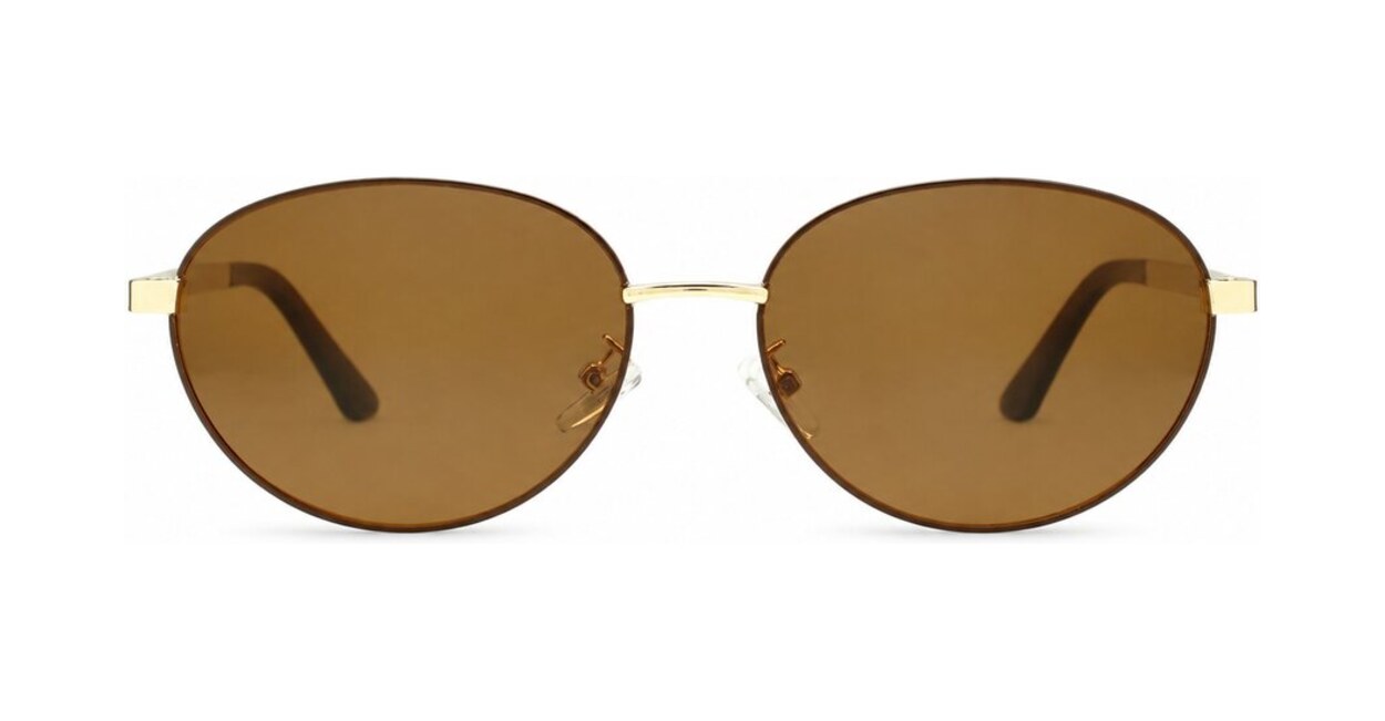 Vintage oval metal frame polarised sunglasses with slim rims