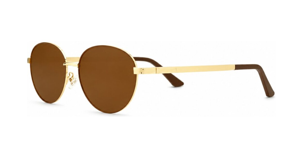 Vintage oval metal frame polarised sunglasses with slim rims