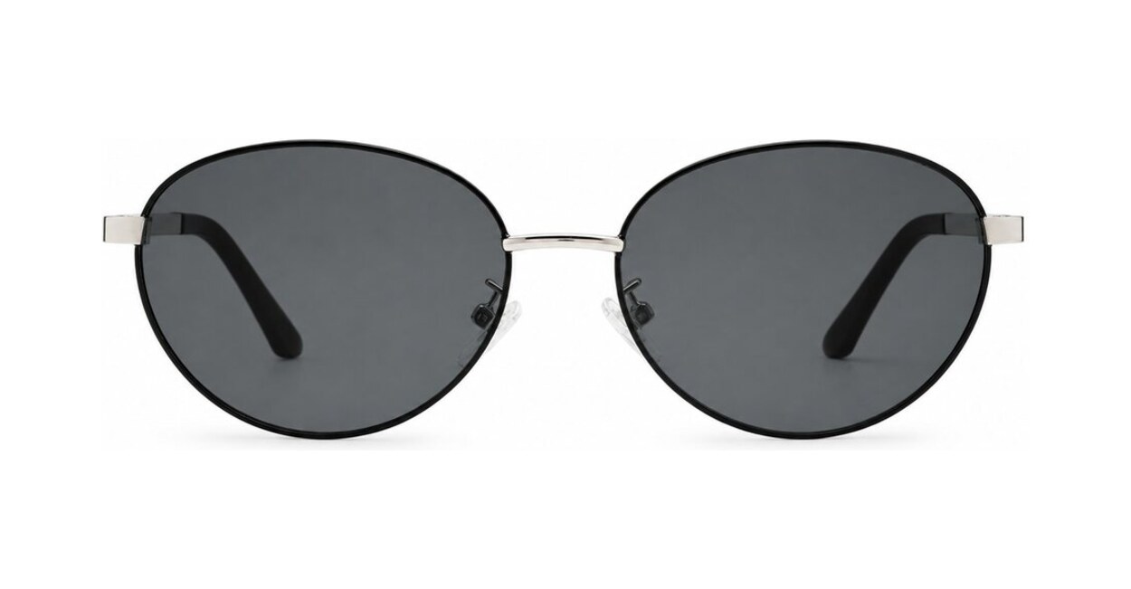 Vintage oval metal frame polarised sunglasses with slim rims