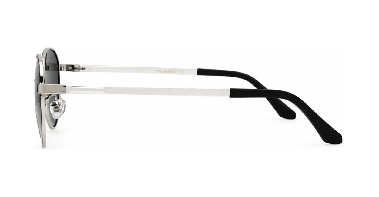 Vintage oval metal frame polarised sunglasses with slim rims