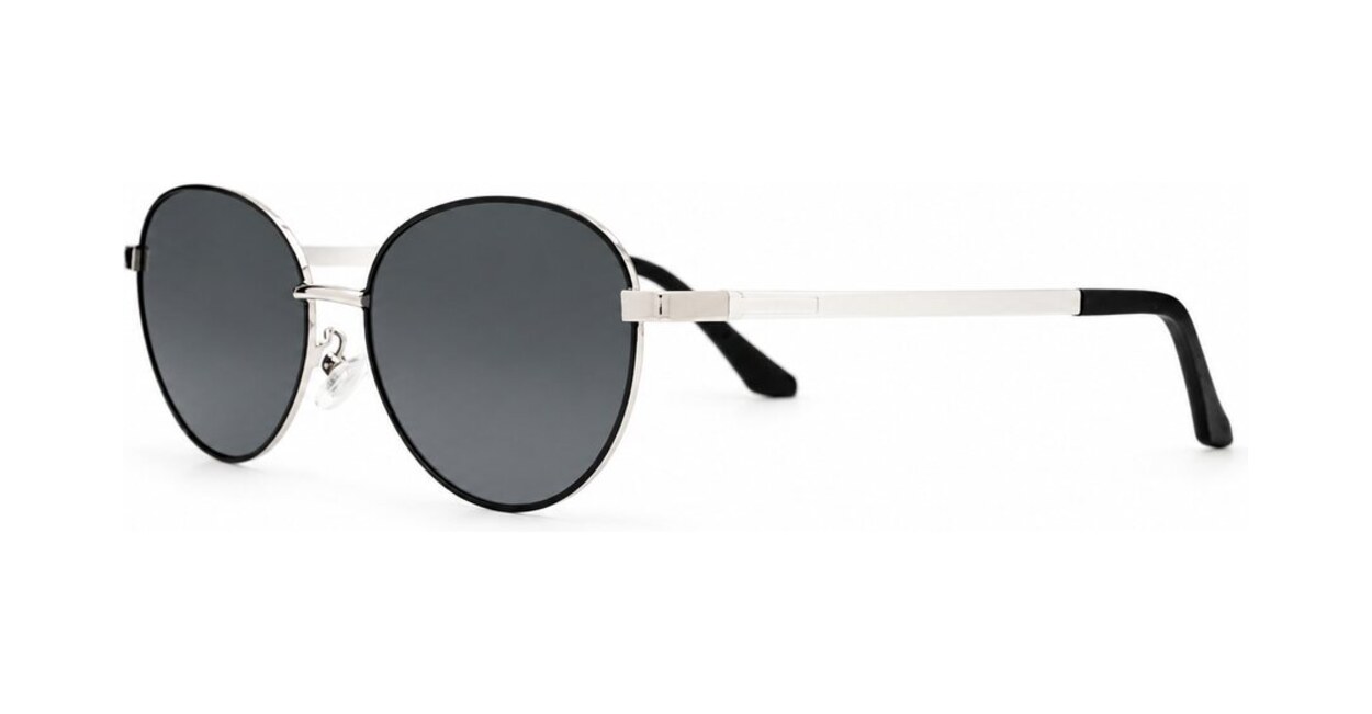 Vintage oval metal frame polarised sunglasses with slim rims