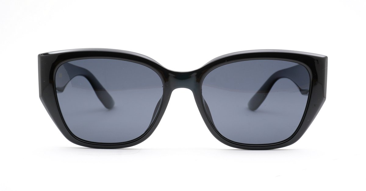 Women's polarised soft upsweep cateye sunglasses with gold temple emblem