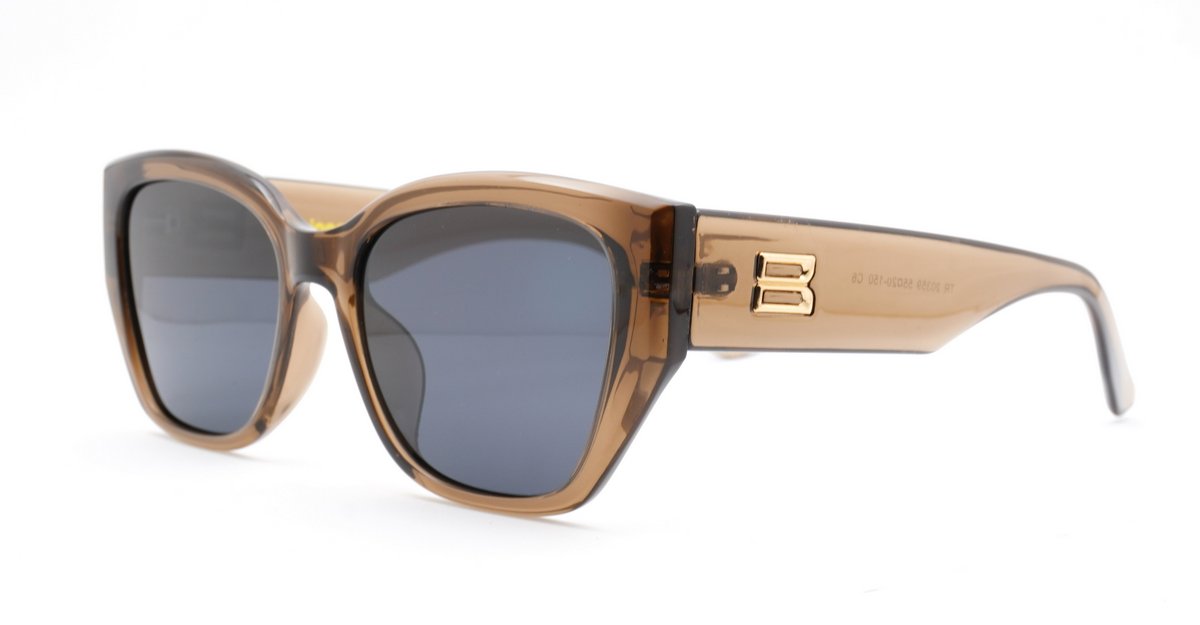 Women's polarised soft upsweep cateye sunglasses with gold temple emblem