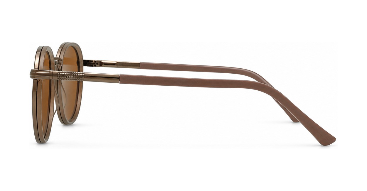 Vintage round panto style polarised sunglasses with textured bridge detail