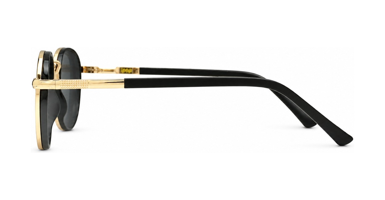 Vintage round panto style polarised sunglasses with textured bridge detail