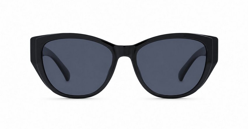 Women's cat-eye polarised sunglasses with gold temple detailing