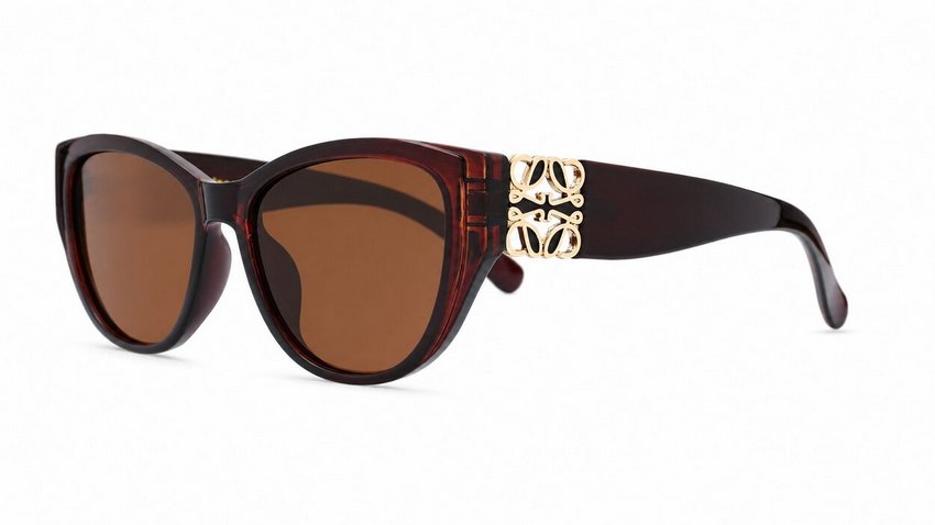 Women's cat-eye polarised sunglasses with gold temple detailing