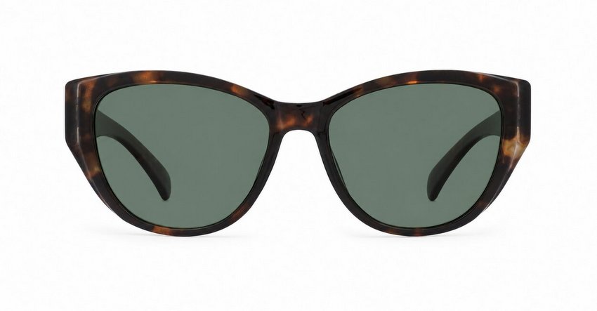 Women's cat-eye polarised sunglasses with gold temple detailing