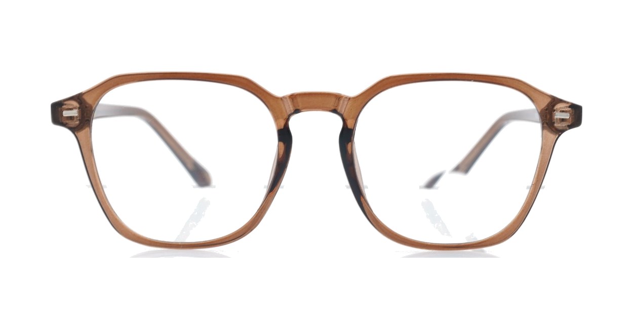 gradient translucent TR90 blue light glasses BL28057 with silver temple accents