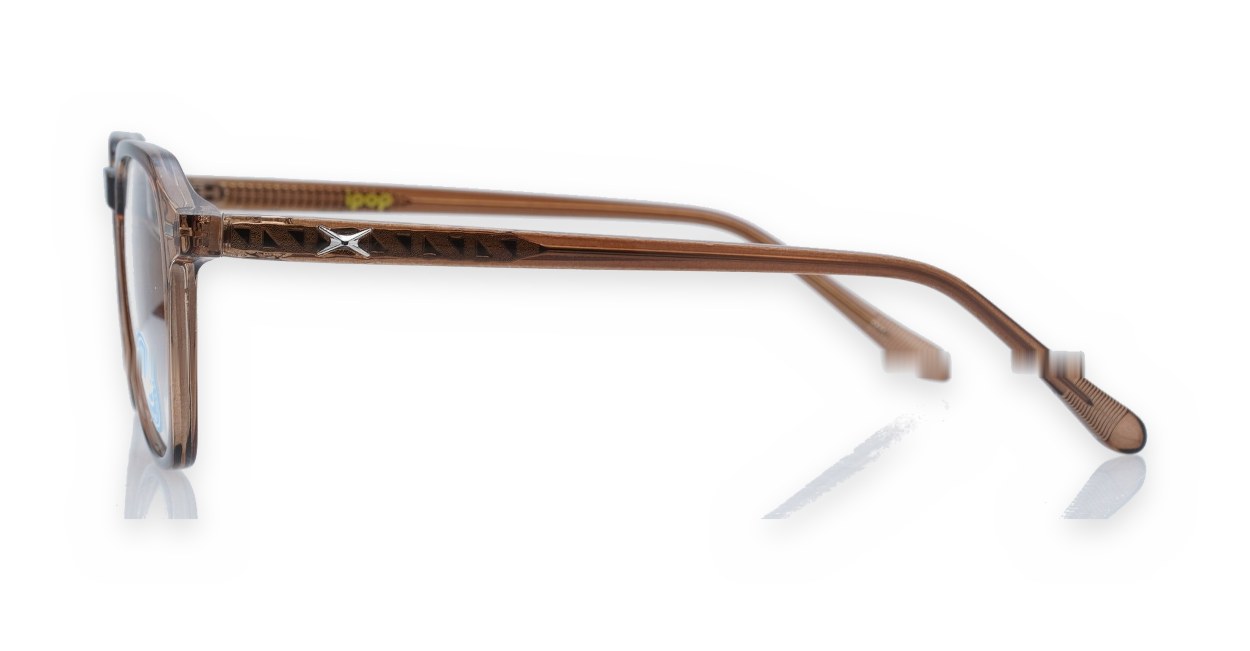 gradient translucent TR90 blue light glasses BL28057 with silver temple accents