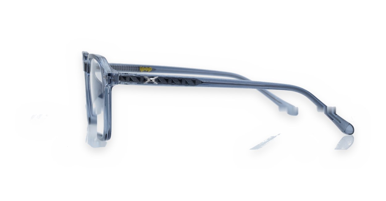 gradient translucent TR90 blue light glasses BL28057 with silver temple accents