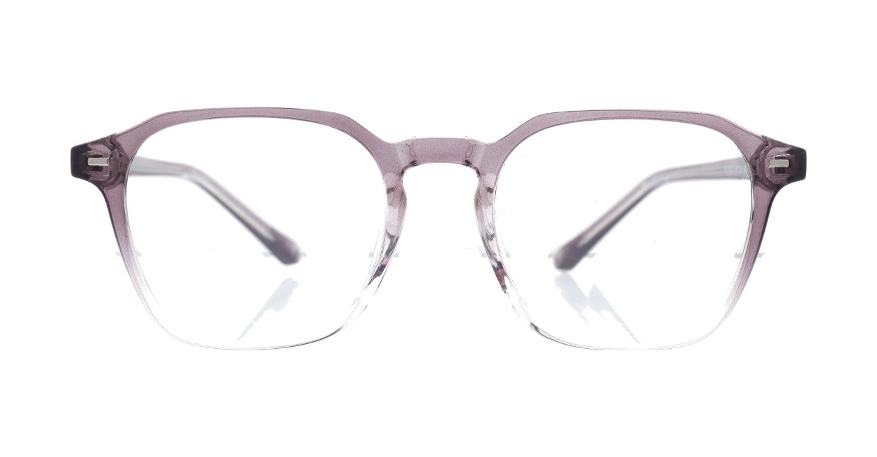 gradient translucent TR90 blue light glasses BL28057 with silver temple accents