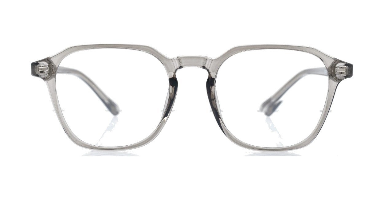 gradient translucent TR90 blue light glasses BL28057 with silver temple accents